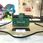 Prada Cahier Leather Shoulder Bag Meteor Green 4273 - 2