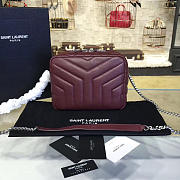 YSL CLASSIC TOY MONOGRAM BOWLING BB 4714 Red Wine 17cm  - 1