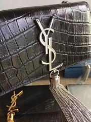YSL MONOGRAM KATE Silver Tassel Crocodile Black 4770 17cm  - 3
