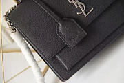 YSL SUNSET Medium Crocodile Embossed Shiny Black 4833 22cm  - 5