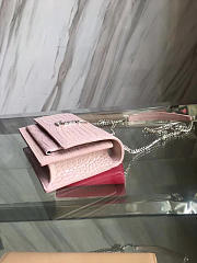 YSL SUNSET Chain Wallet Crocodile Embossed Shiny Pink 4846 17cm  - 6