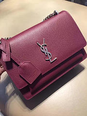 YSL MEDIUM SUNSET BAG GRAINED LEATHER 4852 22cm  - 1