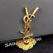 YSL MONOGRAM KATE Tassel Smooth Leather Gray 4984 24cm  - 6