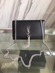 YSL MONOGRAM KATE BAG WITH LEATHER TASSEL Black 4997 24cm  - 1
