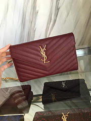 YSL MONOGRAM College Gold Hardware Red Wine 5075 22cm  - 6