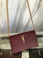 YSL MONOGRAM College Gold Hardware Red Wine 5075 22cm  - 5