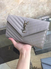 YSL ENVELOPE Chain Wallet Light Grey 5089 22cm - 3