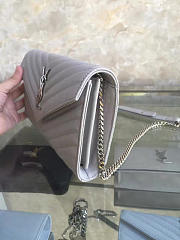 YSL ENVELOPE Chain Wallet Light Grey 5089 22cm - 4