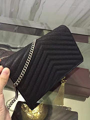 YSL ENVELOPE Metal Chain Wallet Black 5099 22cm - 3