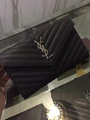 YSL ENVELOPE Metal Chain Wallet Black 5099 22cm - 4