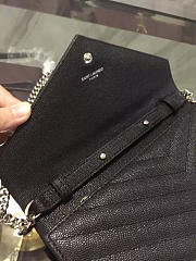 YSL ENVELOPE Metal Chain Wallet Black 5099 22cm - 5