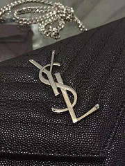 YSL ENVELOPE Metal Chain Wallet Black 5099 22cm - 6
