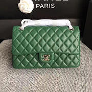 Chanel Lambskin Classic handbag Green A01112 25cm - 1