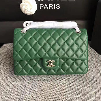 Chanel Lambskin Classic handbag Green A01112 25cm