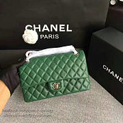 Chanel Lambskin Classic handbag Green A01112 25cm - 5