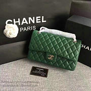 Chanel Lambskin Classic handbag Green A01112 25cm - 6