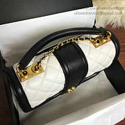 Chanel Quilted Lambskin Flap Bag White and Black A91365 25.5cm - 4