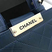 Chanel Small Label Click leather Shopping Bag Blue A93731 20cm - 5