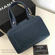 Chanel Small Label Click leather Shopping Bag Blue A93731 20cm - 6