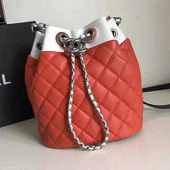 Chanel Small Drawstring Bucket Bag in Red A93730 21cm