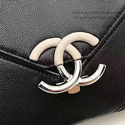 Chanel Calfskin Chevron Flap Bag Black A93774 24cm - 4
