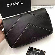 Chanel Calfskin Chevron Flap Bag Black A93774 24cm - 2