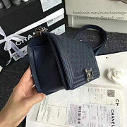 Chanel Quilted Caviar Medium Boy Bag Blue 180301 25cm - 4