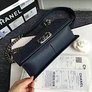 Chanel Quilted Caviar Medium Boy Bag Blue 180301 25cm - 3