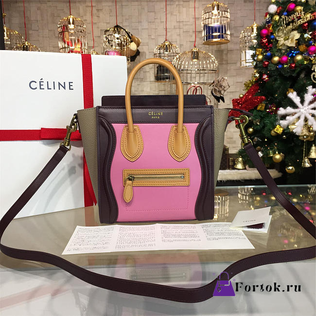 Celine Leather Nano Luggage Z974 20cm  - 1