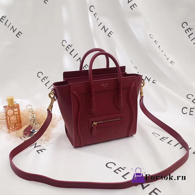 Celine Leather Nano Luggage  Z996 20cm - 1