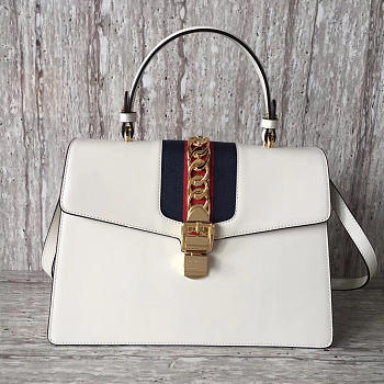 Gucci Sylvie Leather Maxi Top Handle Bag 2137