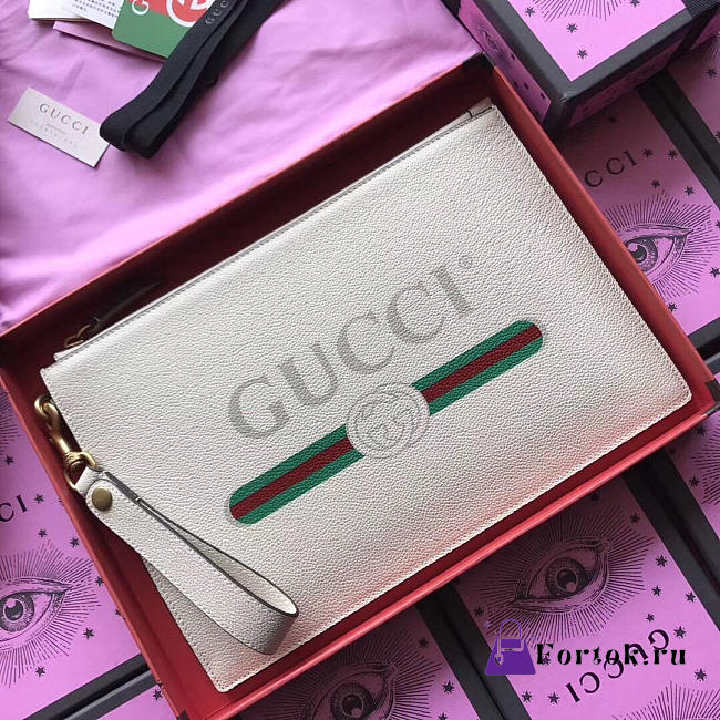 Gucci GG Leather Clutch Bag Z09 30cm  - 1