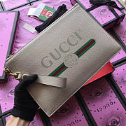 Gucci GG Leather Clutch Bag Z09 30cm  - 6