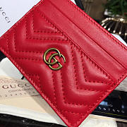 GG Marmont card case Nexthibiscus red leather - 3