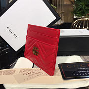 GG Marmont card case Nexthibiscus red leather - 5