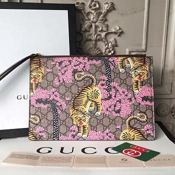 Gucci GG Leather Clutch Bag Z01 30cm