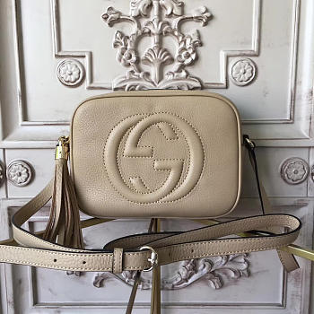 Gucci Soho Disco Leather Bag Beige Z2605 21cm