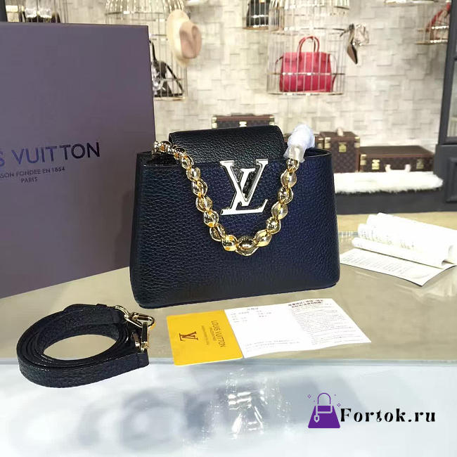 Louis Vuitton CAPUCINES BB Black 3155 - 1