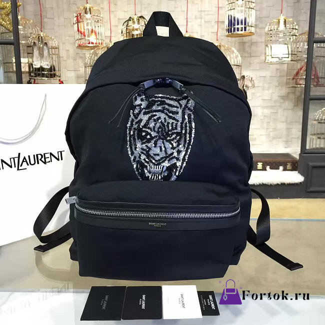 YSL Monogram Backpack Canvas Black 4799 40cm  - 1