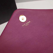 YSL LOULOU Monogram Quilted Velvet Large Red Wine 4801 30cm - 5