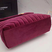 YSL LOULOU Monogram Quilted Velvet Large Red Wine 4801 30cm - 3