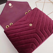 YSL LOULOU Monogram Quilted Velvet Large Red Wine 4801 30cm - 2