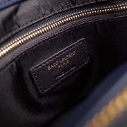 YSL LOULOU Monogram Quilted Velvet Shoulder Bag Large Blue 4811 30cm - 6