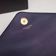 YSL LOULOU Monogram Quilted Velvet Shoulder Bag Large Blue 4811 30cm - 5