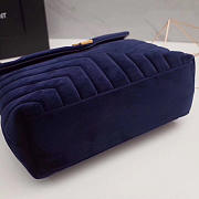 YSL LOULOU Monogram Quilted Velvet Shoulder Bag Large Blue 4811 30cm - 3