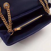 YSL LOULOU Monogram Quilted Velvet Shoulder Bag Large Blue 4811 30cm - 2
