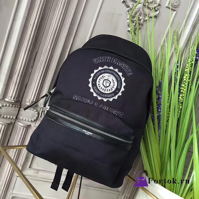 YSL Backpack Canvas Black 4828 31cm  - 1