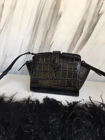 YSL Toy Cabas Crossbody Crocodile Black 4835 16cm 