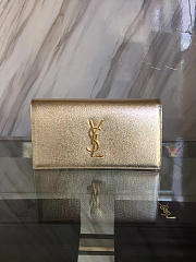 YSL MONOGRAM KATE Clutch Crinkled Metallic Gold 4958 25cm  - 1