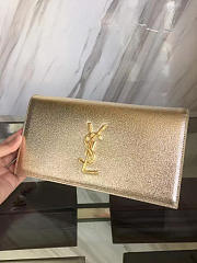 YSL MONOGRAM KATE Clutch Crinkled Metallic Gold 4958 25cm  - 5